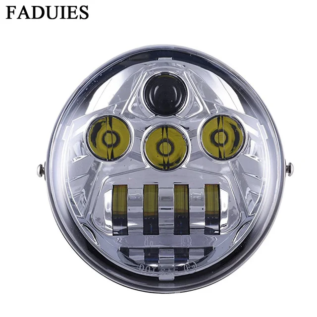 FADUIES Chrome Motorcycle Aluminum Headlight High/Low beam 02 16 For