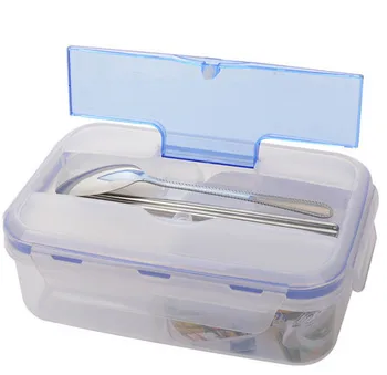 

1000ML Outdoor Lunch Box Microwave Food-Grade PP Lunch Bento Box With Soup Bowl Chopsticks Spoon LaunchBox Eco-Friendly