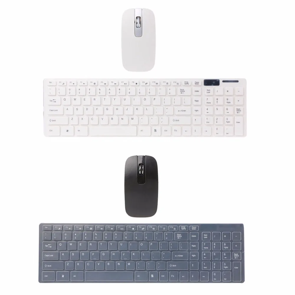 

Wireless 2.4GHz Ultra-Thin Keyboard Mini Optical Mouse Set For Laptop Desktop PC