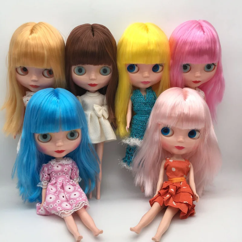 

Free Shipping cheap RBL NO.1-7 DIY Nude Blyth doll birthday gift for girls 4 colour big eyes dolls with beautiful Hair cute toy