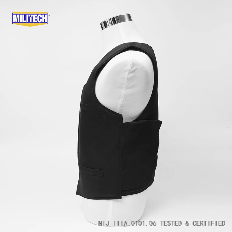 Militech VIP Style NIJ 3A 0101.06 Ballistic & NIJ 0115.00 Level 2 Stab Resistant Concealable Aramid Bulletproof Vest Covert Vest