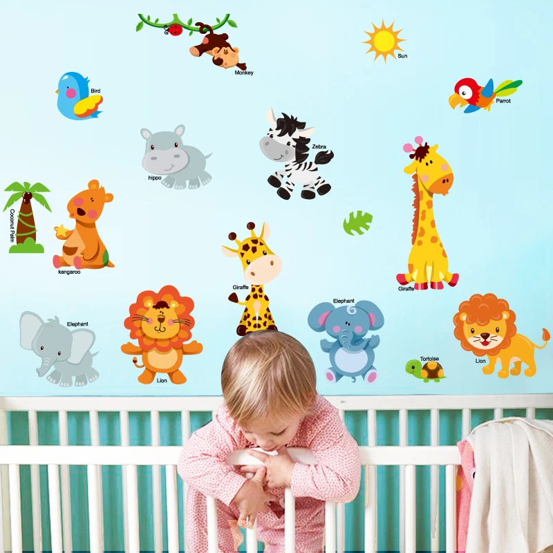 jungle animal stickers for walls