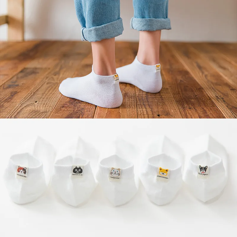 

5 Pair/Lot Summer Women Socks Harajuku Thin Fashion Street Ankle Sock Invisible Non-slip Casual Soft Breathable Boat Socks