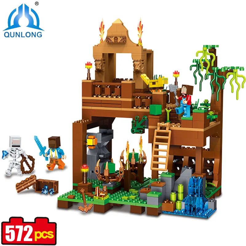 

Qunlong My World Village Building Blocks Forest Castle Collector's Model Compatible Legoe Minecraft Figures With Lepine Kids Toy