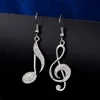 Big Music Note Drop Earrings for Women Elegant Crystal Gold Note Geometric Earrings Color Asymmetry Fashion Jewelry 2022 Gift ► Photo 1/6