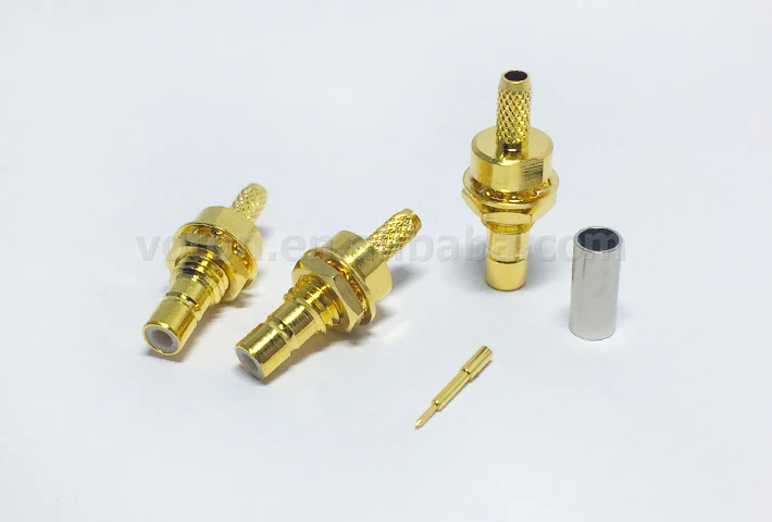 SMB male bulkhead connector crimp for RG316 cable (10)
