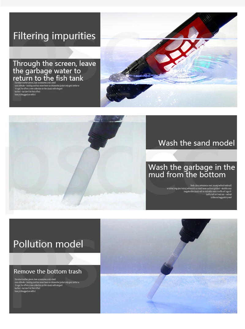 Pulitore Ghiaia Per Acquario Senza Spina - Aspira Rifiuti E Cambia L'Acqua Con Facilit&agrave; | Strumento Con Rete Di Sicurezza