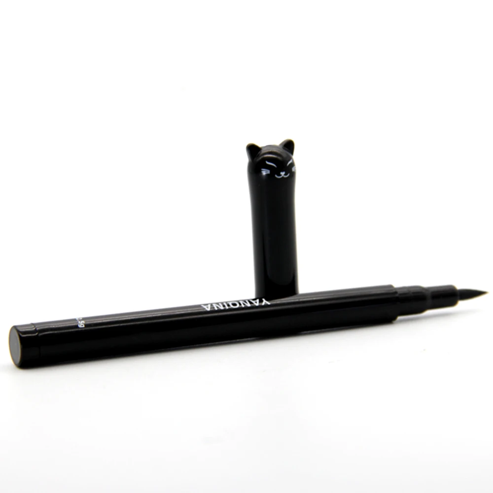 Cat Eyes Makeup Black Eyeliner Pen Waterproof Make up Liquid Eye Liner Pencil Fast-dry Cosmetic Tool Eyelid Enhancer Liner Brush