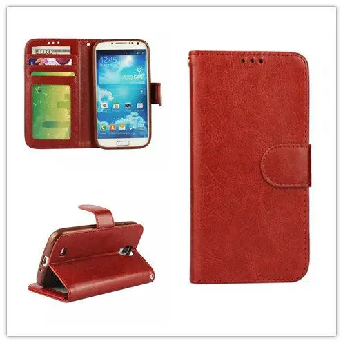 Retro Style Crazy Horse Texture Leather Flip Case Wallet Smart Stand Cover For Samsung Galaxy S4 S IV i9500 Ultra Phone Bags |