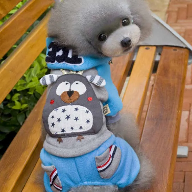 Зимняя Повседневная Толстовка с капюшоном для питомцев, одежда для собак с рисунком орла, костюм для питомца, флисовый комбинезон для щенка для собак, Размеры s m l xl XXL, костюм для Йоркских собак