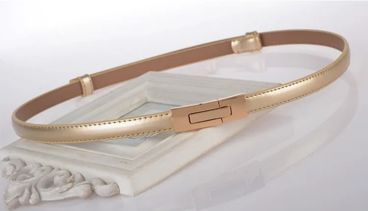 style 4 gold Дизайн, тонкие ремни, регулируемый ремень, искусственная кожа, черное платье, широкие пояса, студенческие женские пояса, красный цветок, пряжка, квадратные подарки - Цвет: style 4 gold