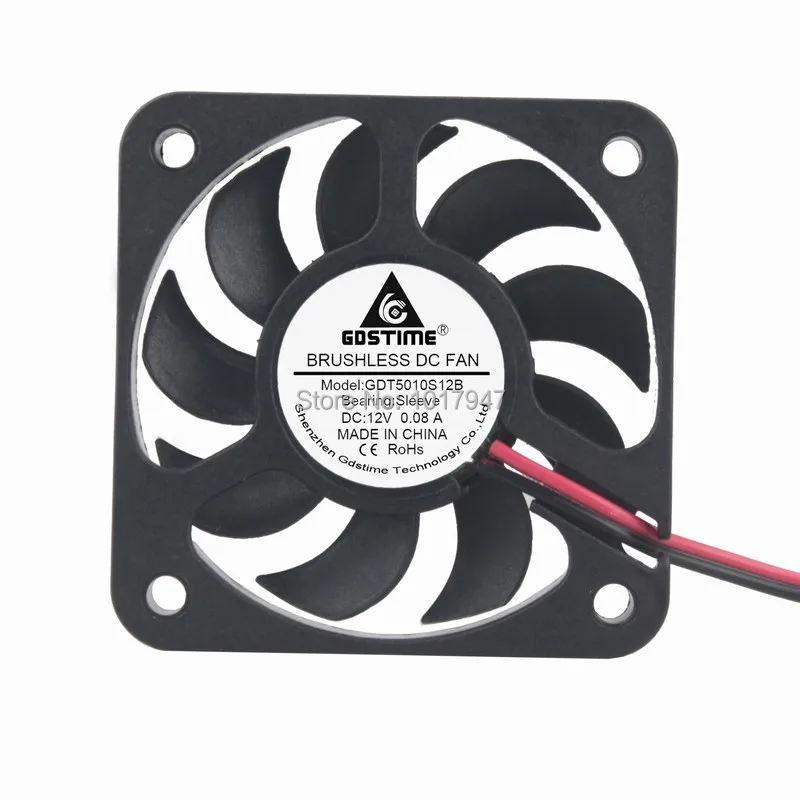 

5 PCS/LOT GDT DC 12V 2P Brushless Cooling Fan 50mm 10mm HOT SALE