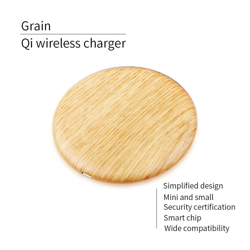 Портативное беспроводное зарядное устройство Qi, тонкое деревянное зарядное устройство для Apple iPhone 7 8 Plus X, беспроводное зарядное устройство для смартфонов samsung S7