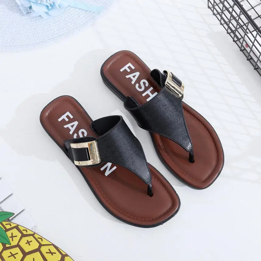 Casual Beach Women Slipper Sandals Summer Home Flat Flip Flops Shoes #A40