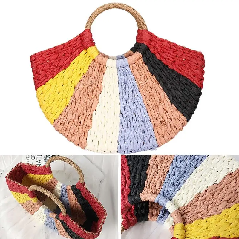 

JHD-Summer Straw Luxury Handbags Women Bags For Women Handmade Color Women Beach Handbag