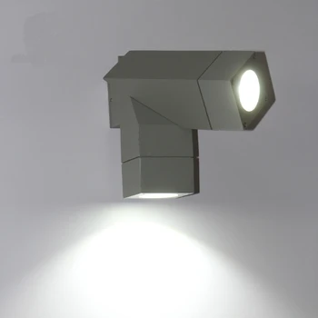 

IP65 waterproof adjustable GU10 Base outdoor cube bollard wall light 10W