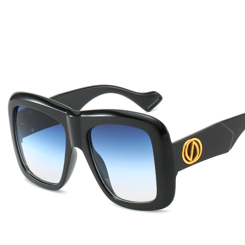 Новинка, модные квадратные солнцезащитные очки для женщин, большие размеры, уникальная черная белая оправа, градиентные прозрачные линзы, женские и мужские очки, UV400