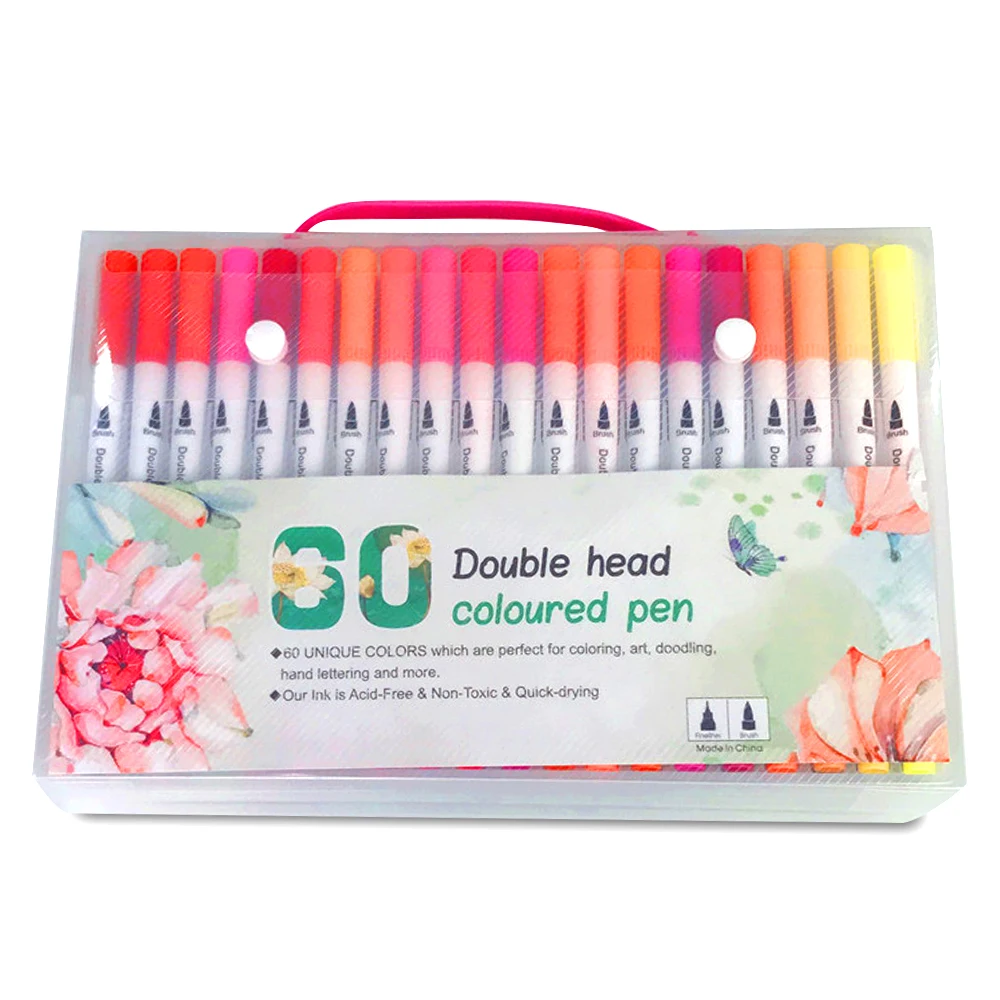 Brushpen Set Dual Brush Pen 24/60/100 Colors Crafts Drawing Artist Stationery Painting Professional Art Supplies Student