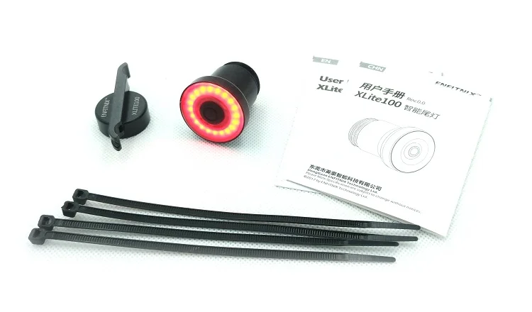 Top XLITE100 Waterproof Bike Taillight USB Recharge Smart Safety Bicycle Warning Lights With Number Plate Bracket Night Lamp 18