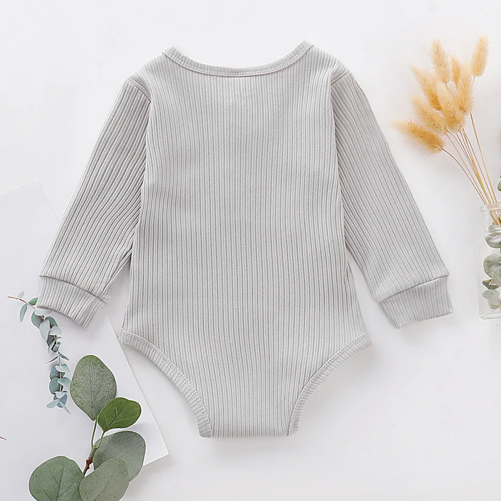 Fashion Toddler Baby Kids Girls Boys Long Sleeve Solid Romper Casual Clothes baby rompers winter newborn pajamas roupas de News