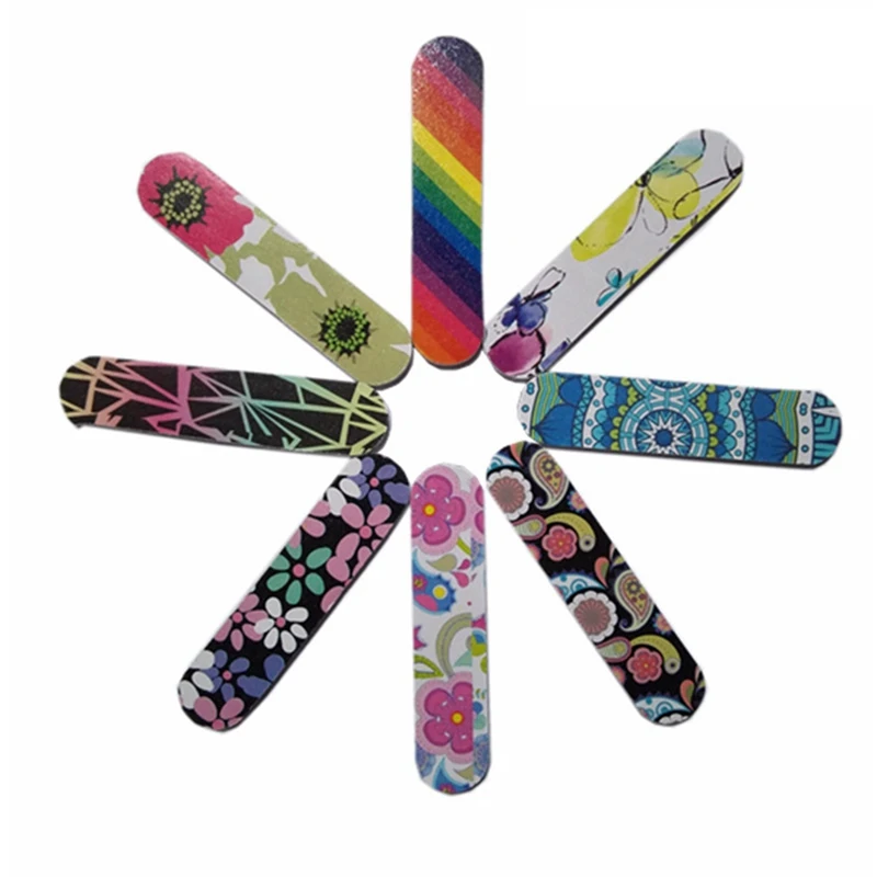 

Mini Colorful Nail Files Professional Sandpaper Double Side Manicure Pedicure Tools Hot Sale Random
