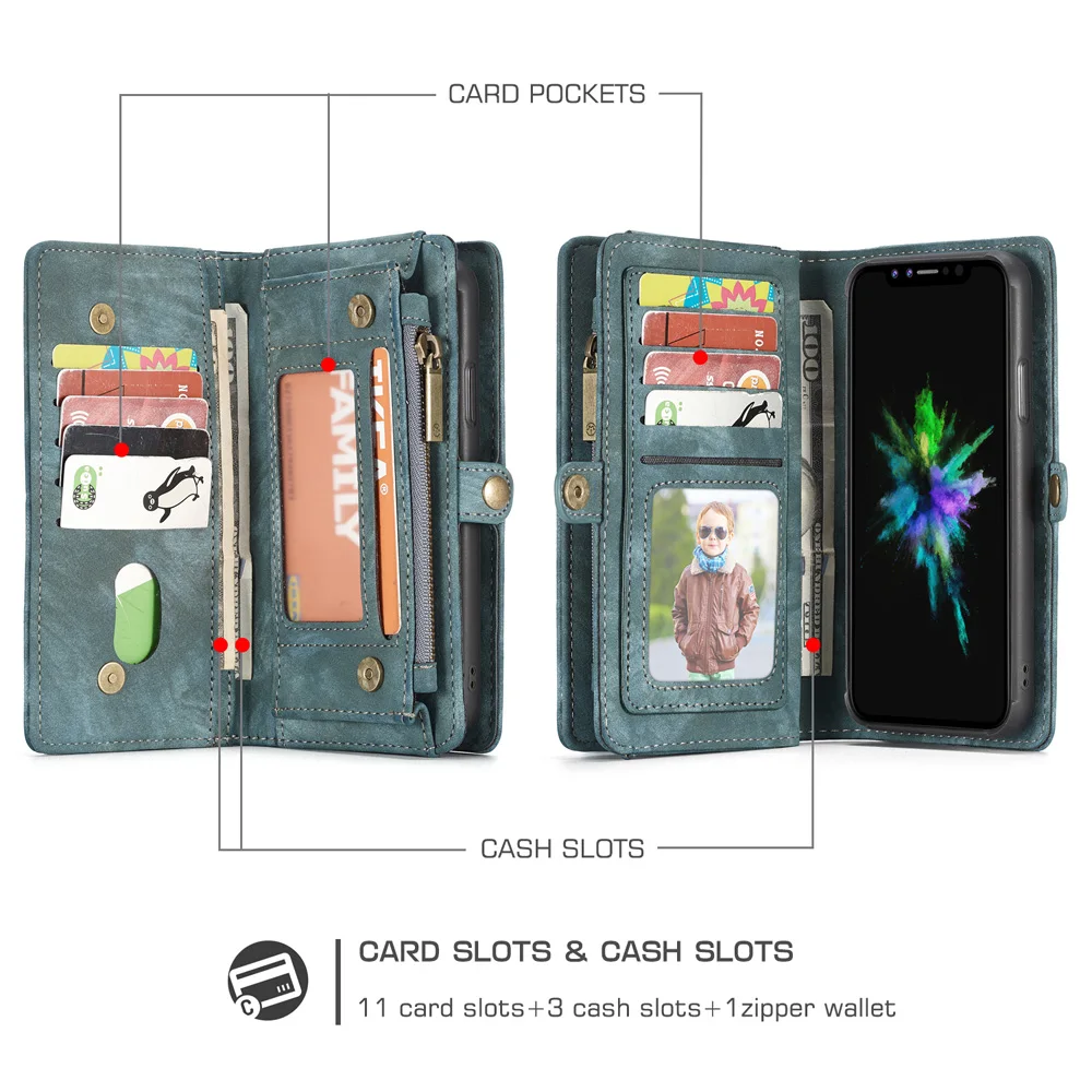 Чехлы для телефонов, сумки для iPhone XS Max, Роскошный Ретро Чехол из искусственной кожи на молнии, кошелек, карта, Магнитный чехол из ТПУ для iPhone XR X 10, чехол