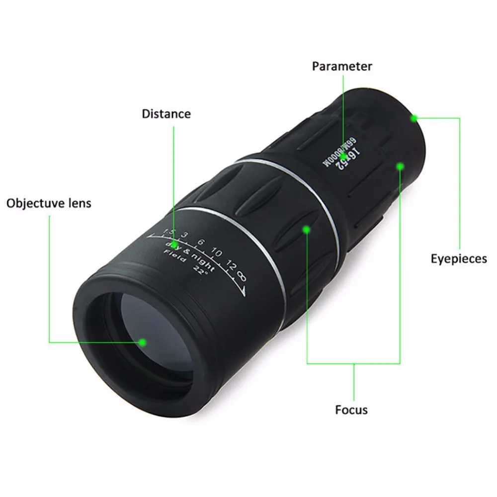16 x 52 Dual Focus Monocular Spotting Telescope Zoom Optic Lens Binoculars Coating Lenses Hunting Optic Scope 16 x 52 Dual Focus Monocular Spotting Telescope Zoom Optic Lens Binoculars Coating Lenses Hunting Optic Scope