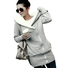 ZANZEA 2019 Womens Hoodies Coat Warm Fleece Zipper Jacket Hooded Outwear Plus Size Casacos Mujer Parka