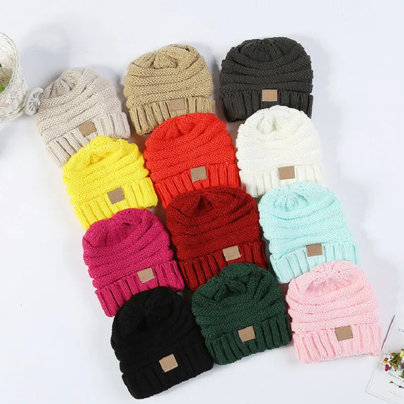 

Winter Hats For Kids Winter Knitted Trendy Hats Babies Knitting Beanie Kids Fashion Warm Caps Childrens Casual Accessories