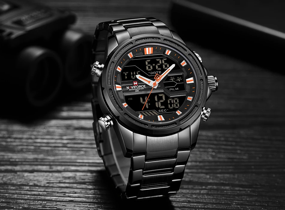 New NAVIFORCE Mens Analog Watch Luxury Fashion Sport Waterproof Quartz Wristwatch All-Steel Male Watches Clock Relogio Masculino -