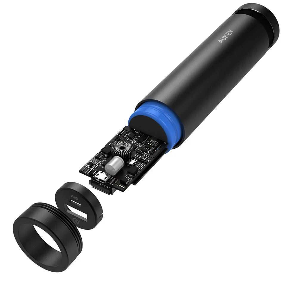 AUKEY Power Bank Quick Charge 3.0 5000mAh Mini Cylindrical Phone Power Bacnk Portable External Battery Fast Pover Bank for Phone