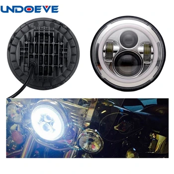 

Undoeve Headlights 7" Round LED Hi-Lo Beam Motorcycle Headlight for Motorcycles Angel Eye Projector LED Light Bulb