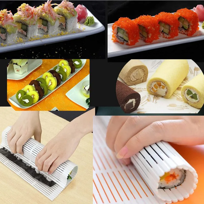 1 PC Plastic Sushi Mat Sushi Maker Onigiri Rice Roller Rolling Maker