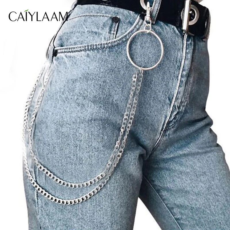 

CAIYLAAM Hip Hop Metal Double Layered Belly Chains for Men Punk Body Jewelry Link Chain for Women Nightclub Jewelry Accessories