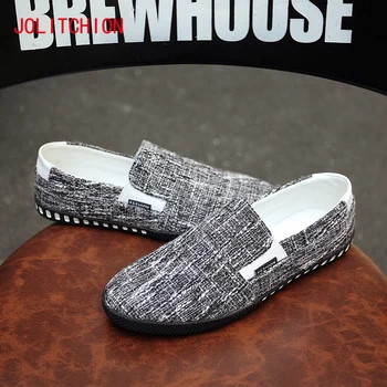 

2018 New Style Men Casual Shoes Canvas Male Footwear Comfortable Flat Shoes Slip on Sneaker Shoes Men Loafers Mocassin Homme