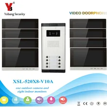 YobangSecurity Video Intercom Monitor 10-Inch Video Doorbell Camera System Intercom Entry Access System for 8 Units Apartment