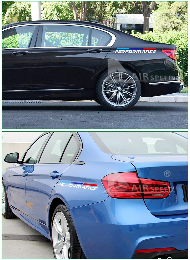 Airspeed Car Stickers M Performance Auto Sticker Rear Side decal Accessories for BMW E46 F30 E90 E60 F20 F10 E36 E39 E87 E70 G30 (7)