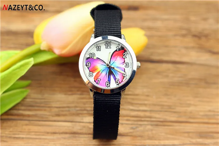 Бесплатная доставка NAZEYT брендовые Детские часы Детские Кварцевые часы Красочные бабочки циферблат светящиеся стрелки маленькие мальчики
