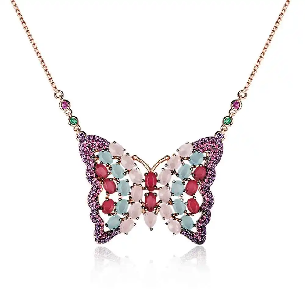 

Butterfly Insect Pendants & Necklaces for Women Fashion Cubic Zirconia Necklace Jewelry Accessories Gift (NE102923)