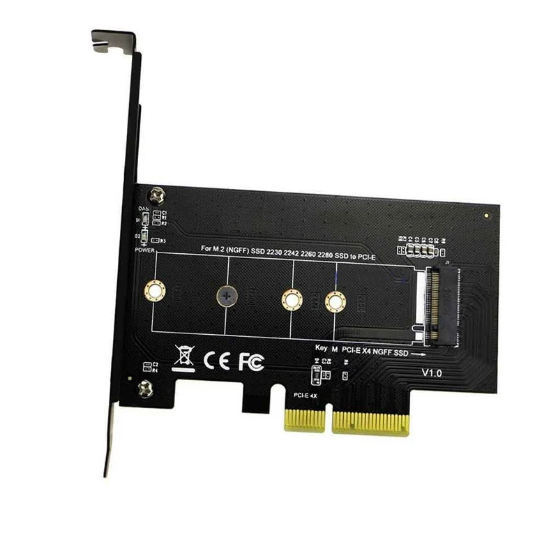 M.2 NGFF SSD M clave NVME PCIe x4 añadir adaptador de tarjeta w/-Soporte de perfil-apoya m.2 PCIe 2230 2242 y 2260 y 2280