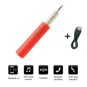 Мини Беспроводной Bluetooth Car Handfree 3,5 мм потокового A2DP Беспроводной авто AUX аудио адаптер с микрофоном для автомобильных магнитол телефон MP3 - изображение