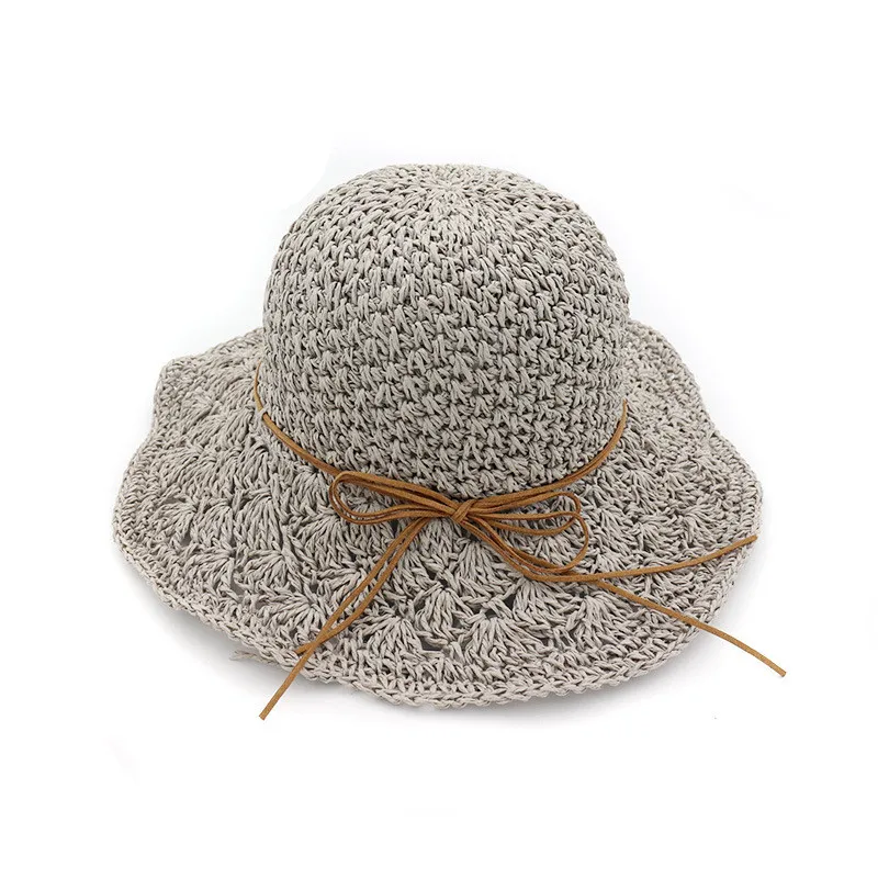 جديد الصيف النساء قبعات للحماية من الشمس الإناث واسعة كبيرة حافة قبعة قش قابلة للطي أزياء المرأة واقية من الشمس شاطئ كاب سيدة قبعة بحافة