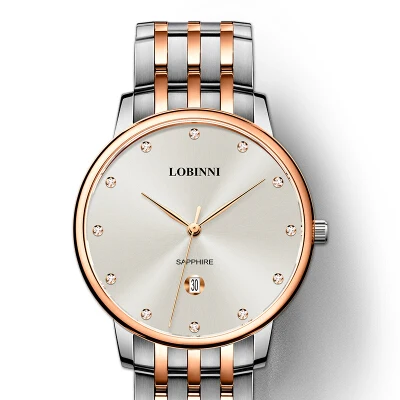 Швейцарские роскошные брендовые наручные часы LOBINNI 7 мм, ультра-тонкие кварцевые часы для мужчин, модные стильные водонепроницаемые часы L3010M - Цвет: Item 4