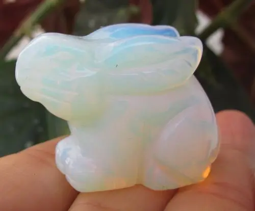 

Handmade carved white rabbit of the moon stone of Sri Lanka