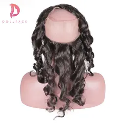Dollface 360 Кружева Фронтальная застежка с предварительно сорвал волос бразильские волосы свободная волна человеческих волос Бесплатная
