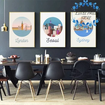 

Landscape Sydney Seoul London City Art Canvas Poster Wall Picture for Living Room No Frame