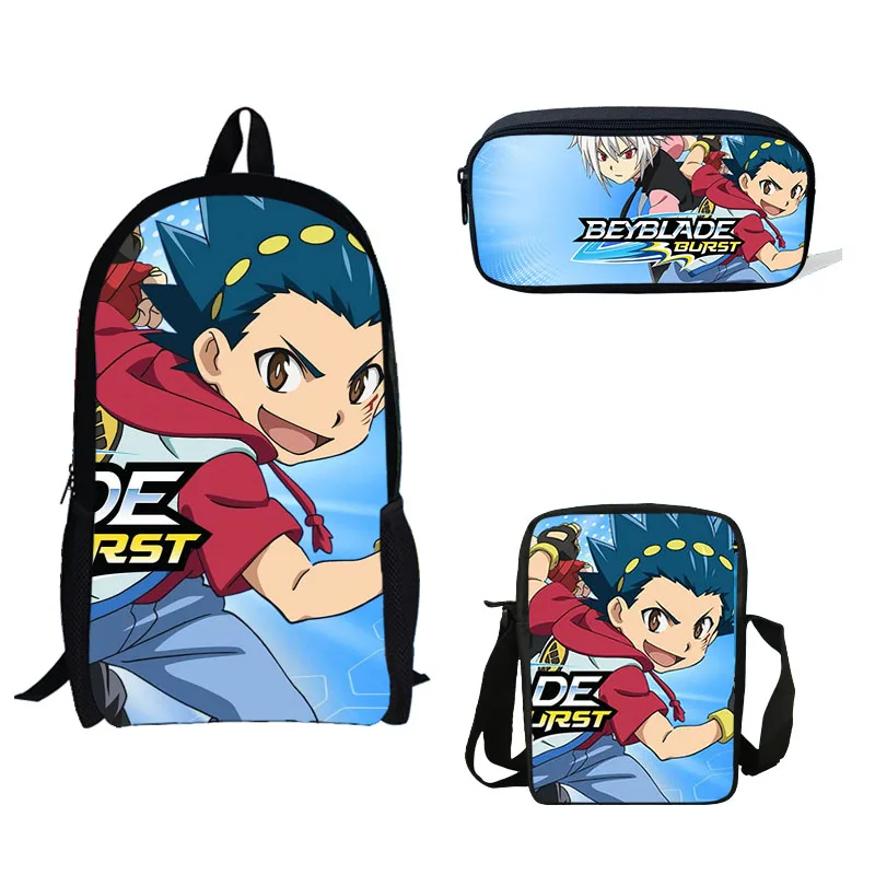 

3PS/Set School Bag Beyblade Burst Game Printed Backpack Mini Boys Single Shoulder Bag Pencil Bag Girls School Bag For Kids Gift