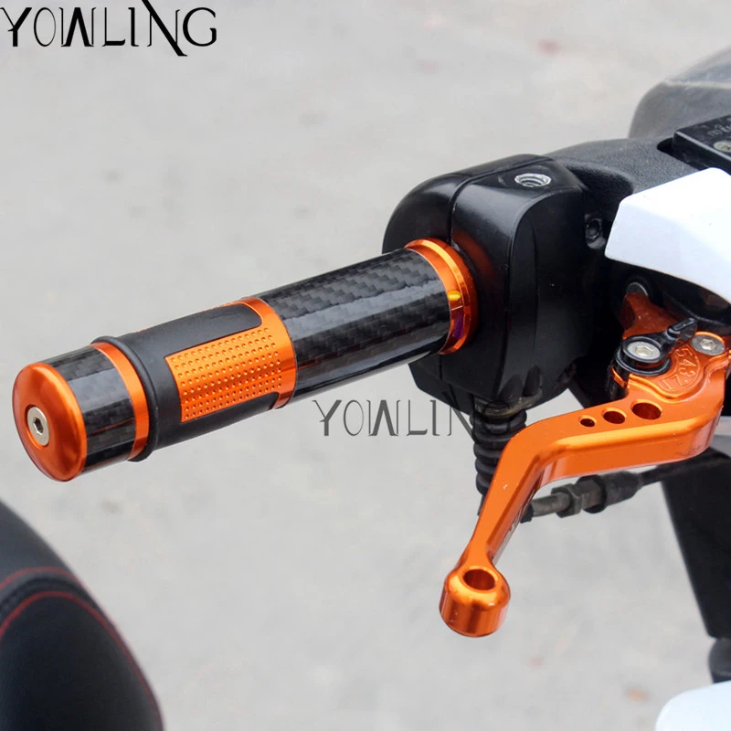 Motorcycle handle Grips universal carbon fiber style 22mm Aluminum for