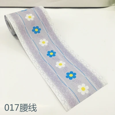 017 Мультфильм Детская гостиная спальня кухня плинтус для ванной комнаты плитка линия талии кирпич наклейки ПВХ самоклеющиеся обои - Цвет: 017