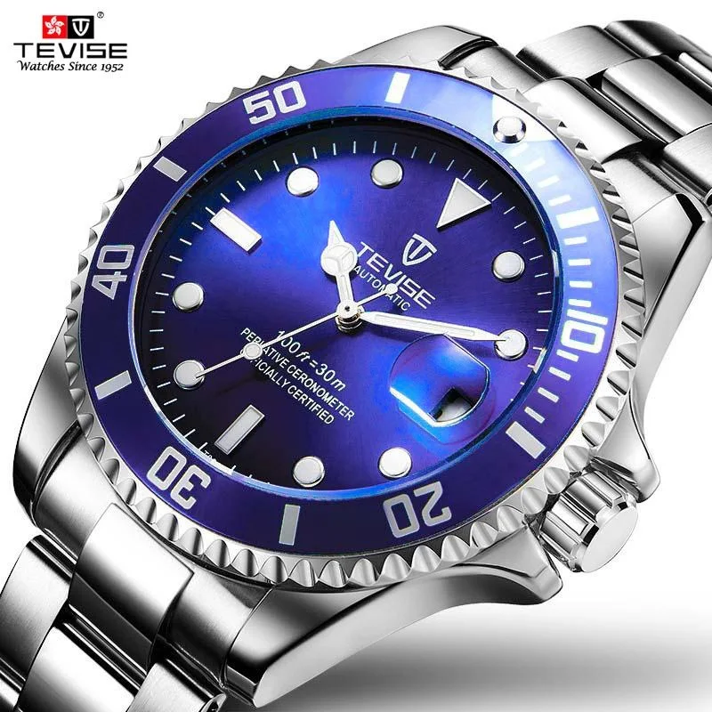 

TEVISE Men Watches Automatic Mechanical Men's Watch Luxury Brand Waterproof Luminous Mens Calendar Wrist Watch Relogio Masculino